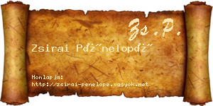 Zsirai Pénelopé névjegykártya